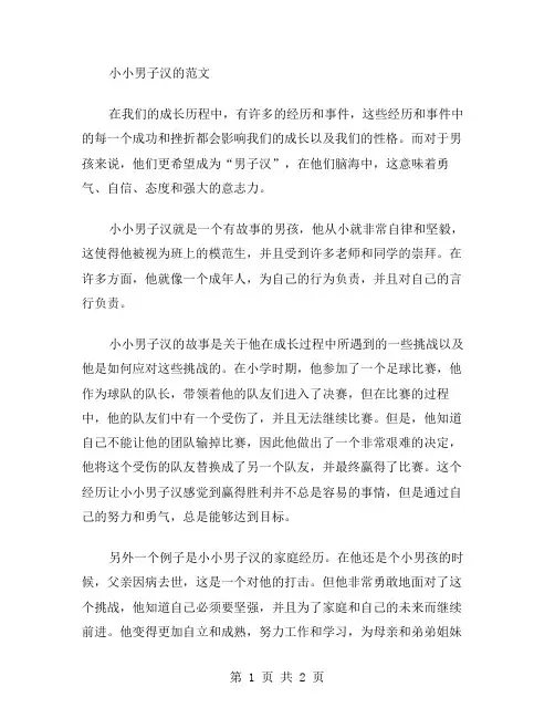 作文小小男子汉范文