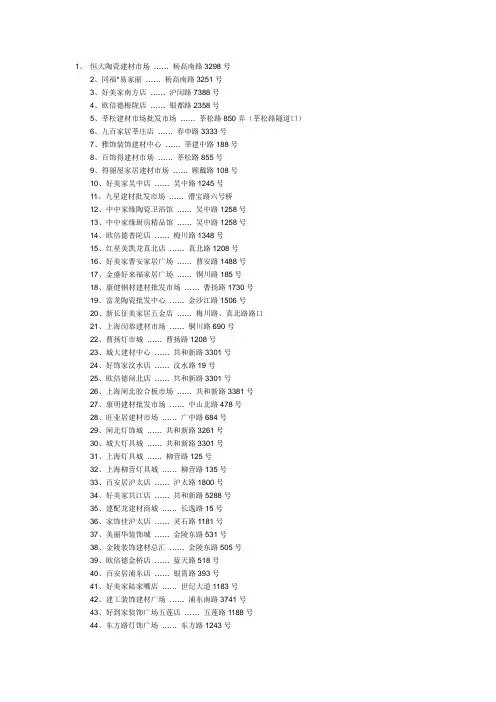 上海所有的建材市场
