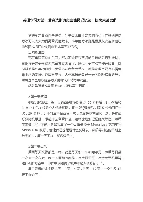 英语学习方法：艾宾浩斯遗忘曲线图记忆法！快快来试试吧！