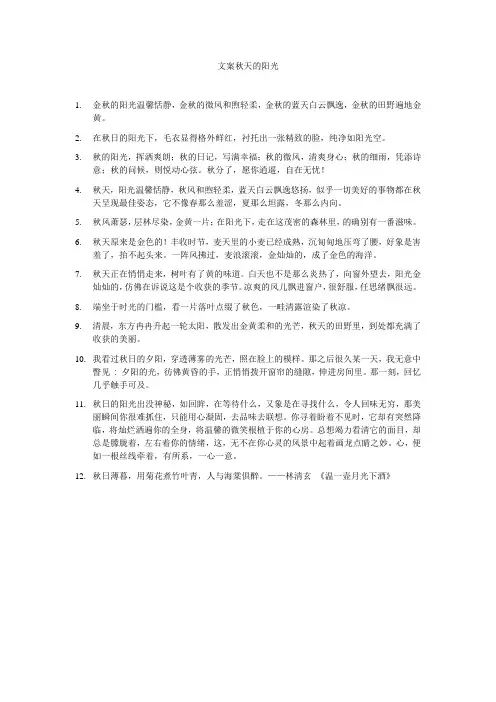 文案秋天的阳光