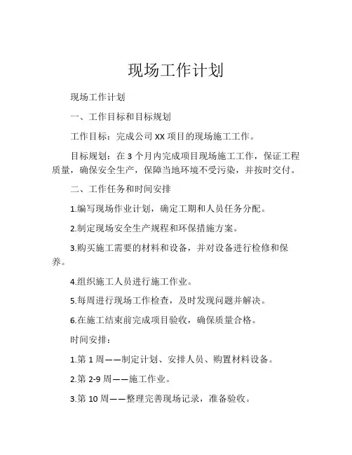 现场工作计划