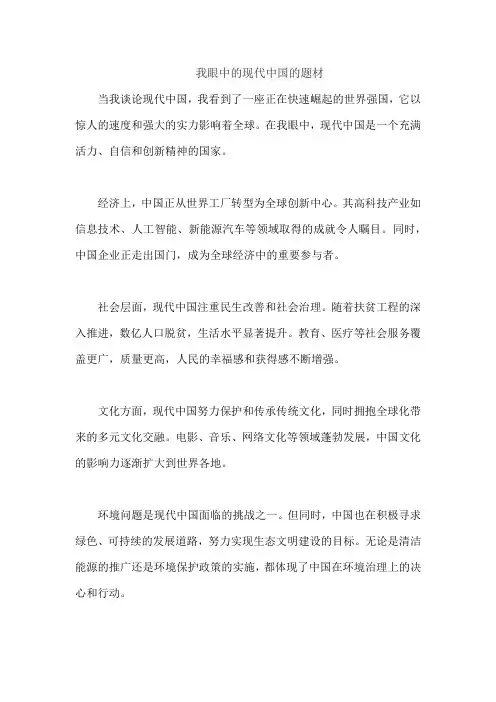我眼中的现代中国的题材