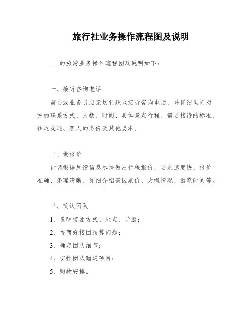 旅行社业务操作流程图及说明