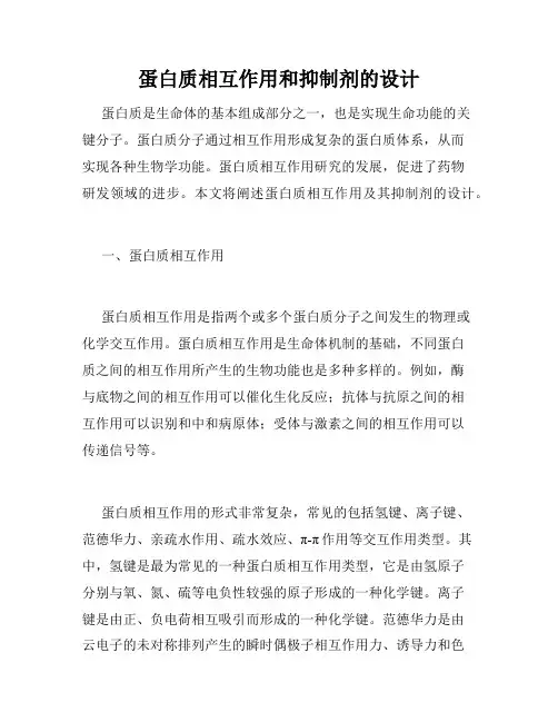 蛋白质相互作用和抑制剂的设计