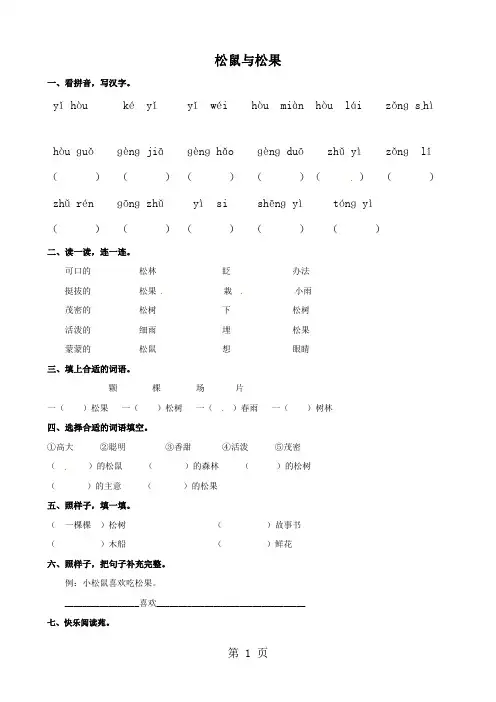 《松鼠和松果》习题