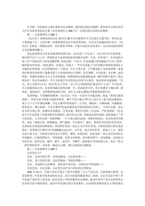长征精神作文800字(5篇)