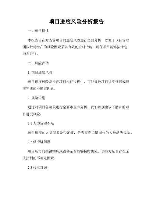 项目进度风险分析报告