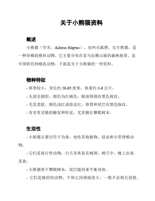 关于小熊猫资料