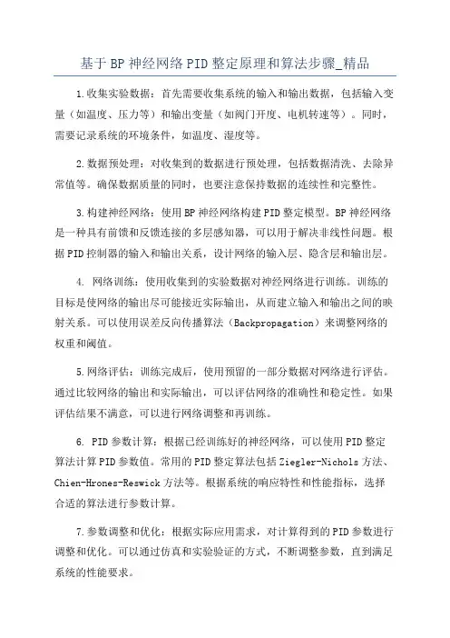 基于BP神经网络PID整定原理和算法步骤_精品