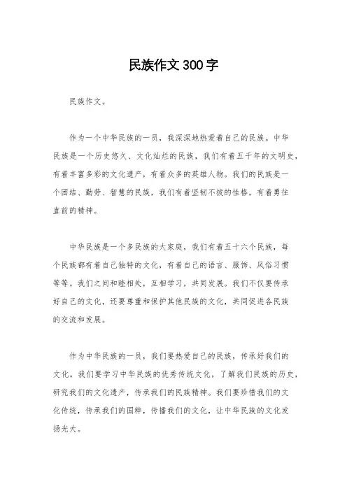 民族作文300字
