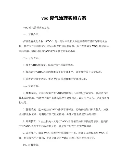 voc废气治理实施方案