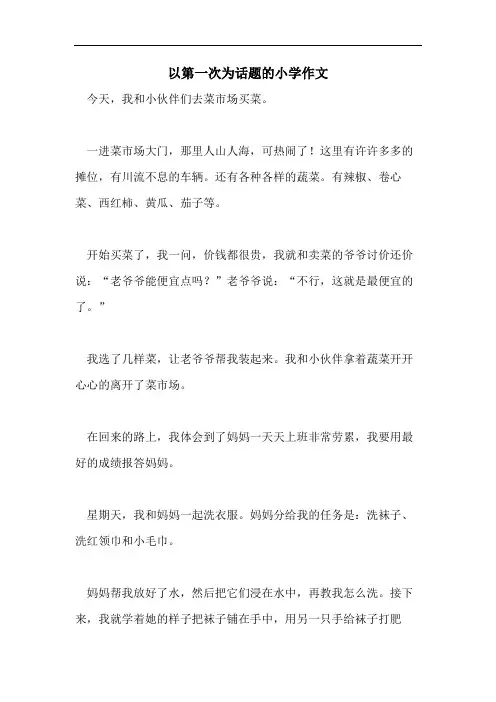 以第一次为话题的小学作文