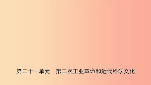 山东省2019年中考历史一轮复习世界史第二十一单元第二次工业革命和近代科学文化课件PPT