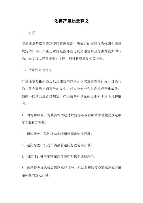 依据严重违章释义