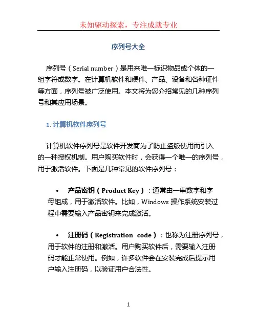 序列号大全 (2)