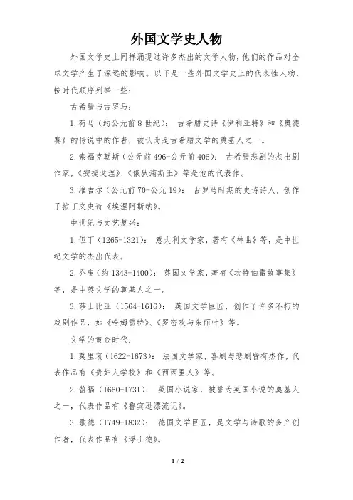 外国文学史人物