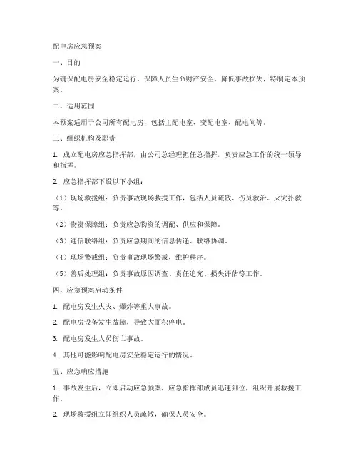 配电房相关应急预案