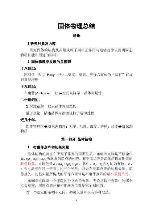 固体物理基本概念讲解