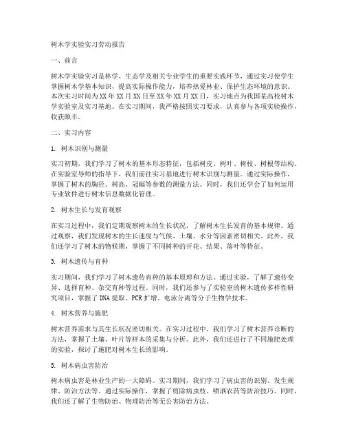 树木学实验实习劳动报告