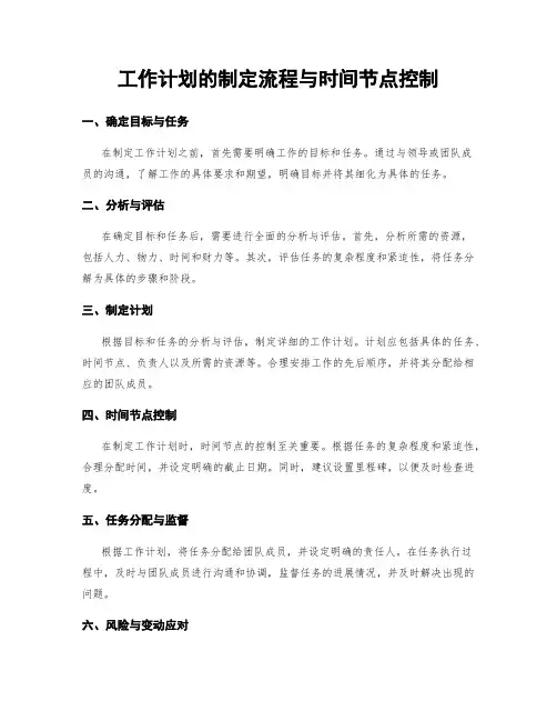 工作计划的制定流程与时间节点控制