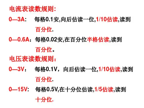 电流表电压表千分尺读数