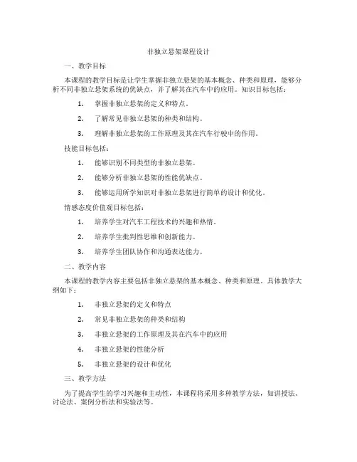 非独立悬架课程设计