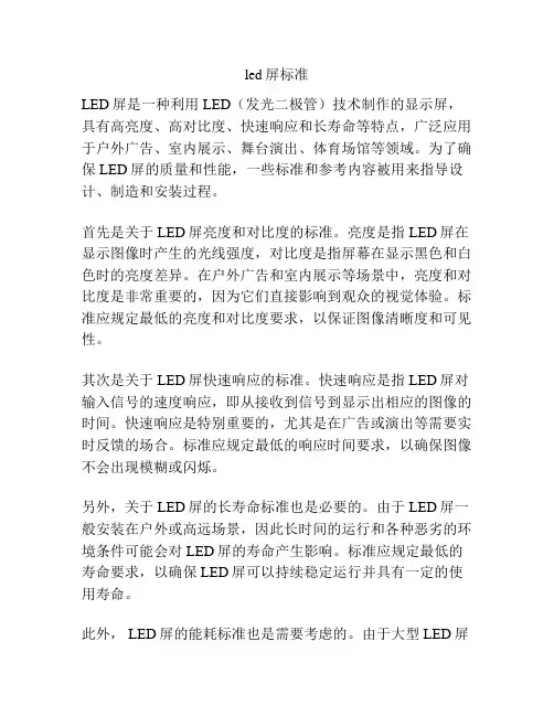 led屏标准