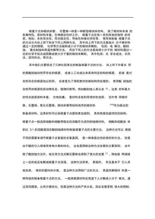 碳点制备总结