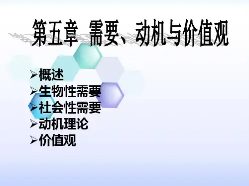 第五章需要、动机与价值观PPT课件