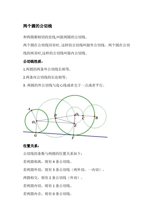 两个圆的公切线