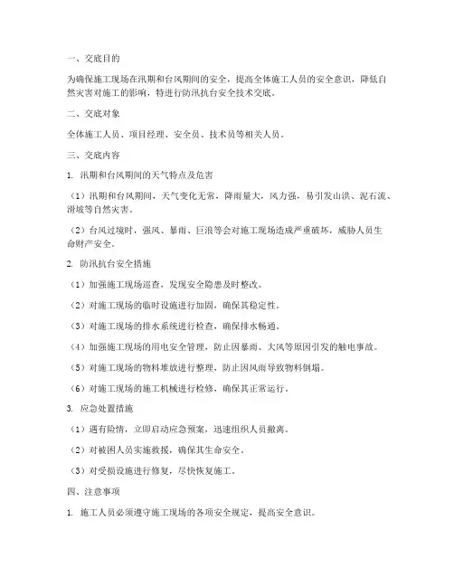 防汛抗台安全技术交底模板