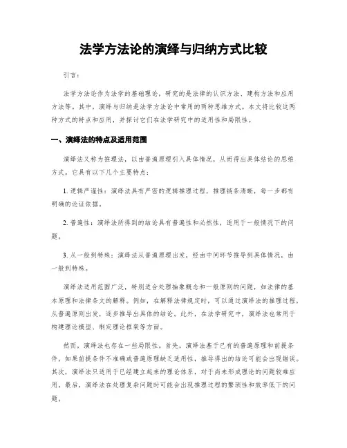 法学方法论的演绎与归纳方式比较