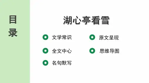 《湖心亭看雪》中考文言文复习