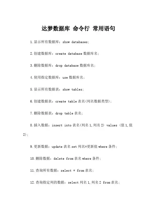 达梦数据库 命令行 常用语句
