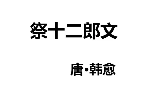 《祭十二郎文》课件