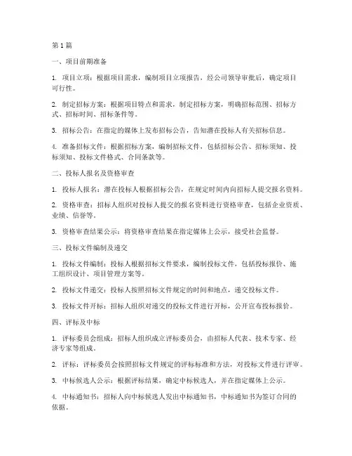 中建工程分包招标流程(3篇)