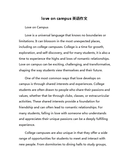 love on campus英语作文