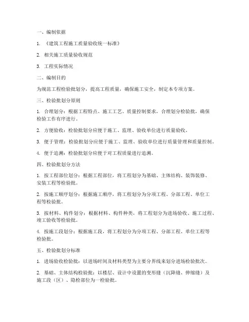 检验批划分专项方案