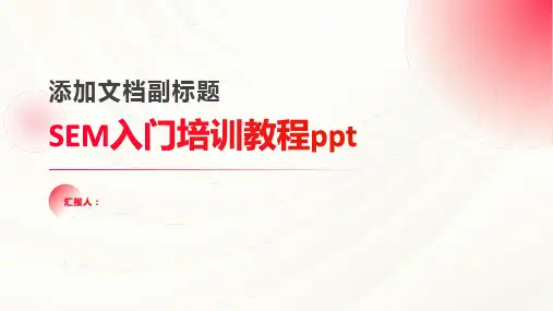 2023SEM入门标准培训教程ppt