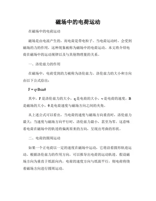 磁场中的电荷运动