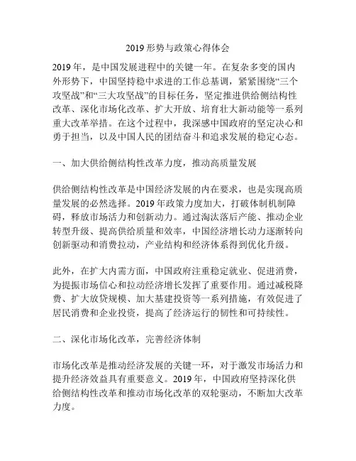 2019形势与政策心得体会