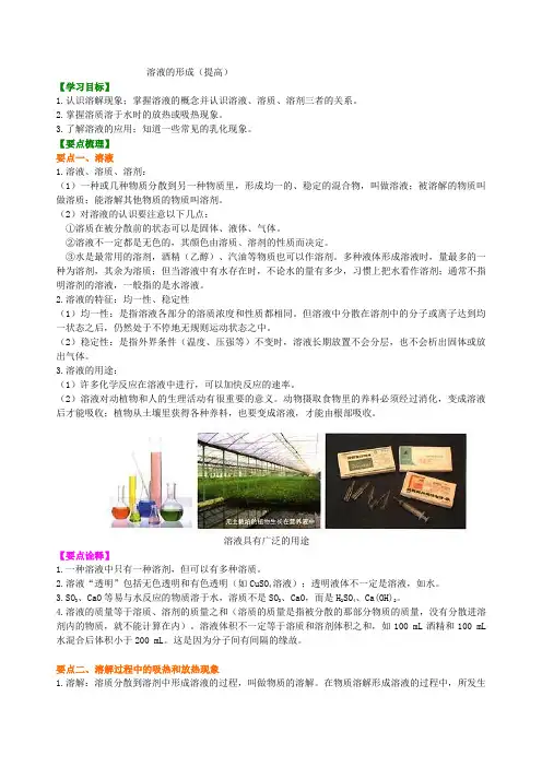 49溶液的形成(提高) 巩固练习 (2)