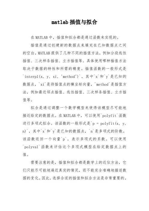 matlab插值与拟合