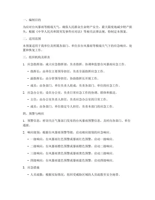 台风暴雨专项预案