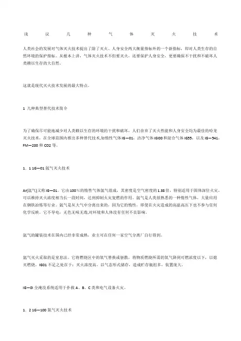 浅议几种气体灭火技术