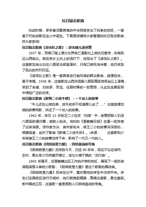 抗日励志歌曲