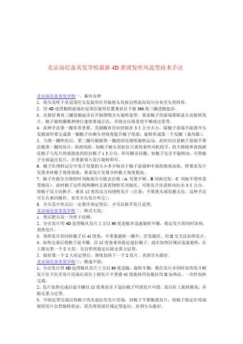 北京汤尼盖美发学校最新4D类烫发吹风造型技术手法
