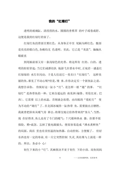 我的“红绿灯”_初中生