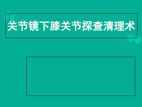 关节镜关节镜下膝关节探查清理术