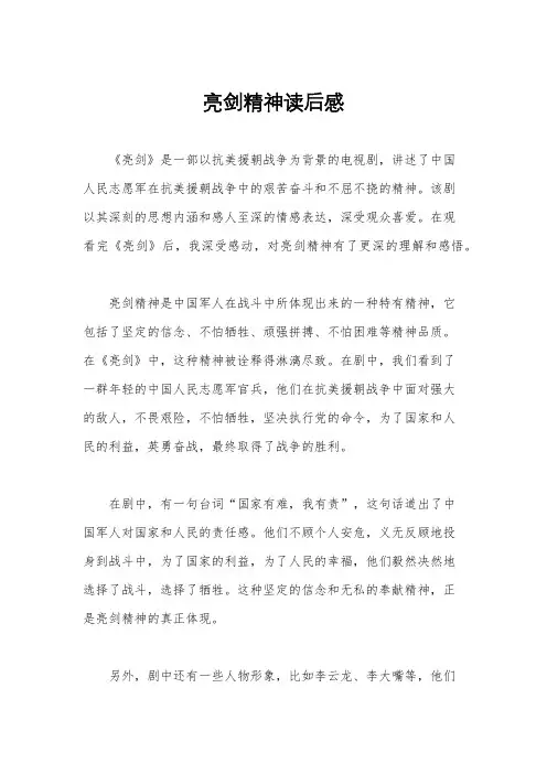 亮剑精神读后感